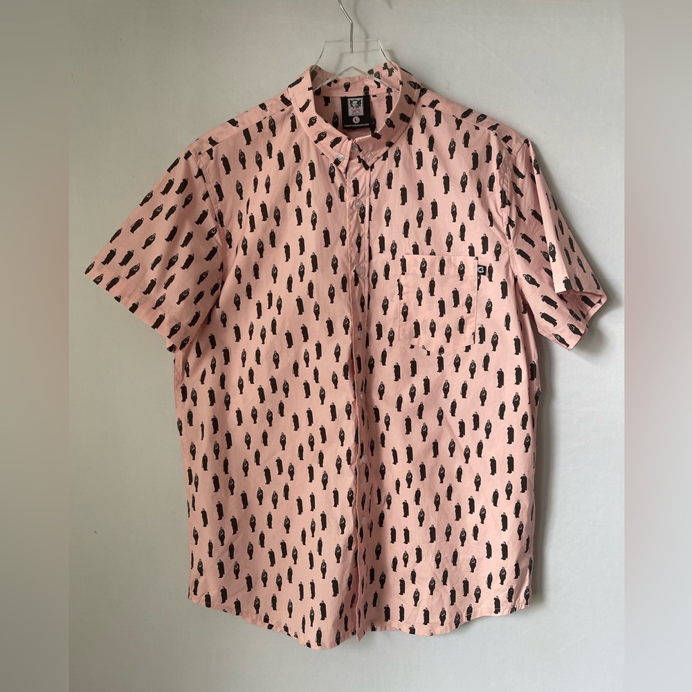 Creepy Co. Bela Lugosi Dracula short sleeve button-up shirt L